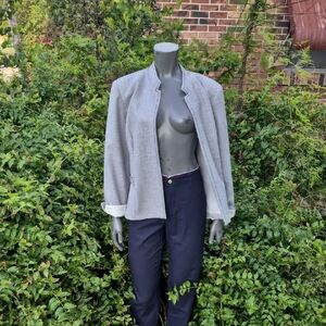 R&K Originals Women's Vintage Gray Luxe Blazer *Contrasting* Cuffs (No Closure)